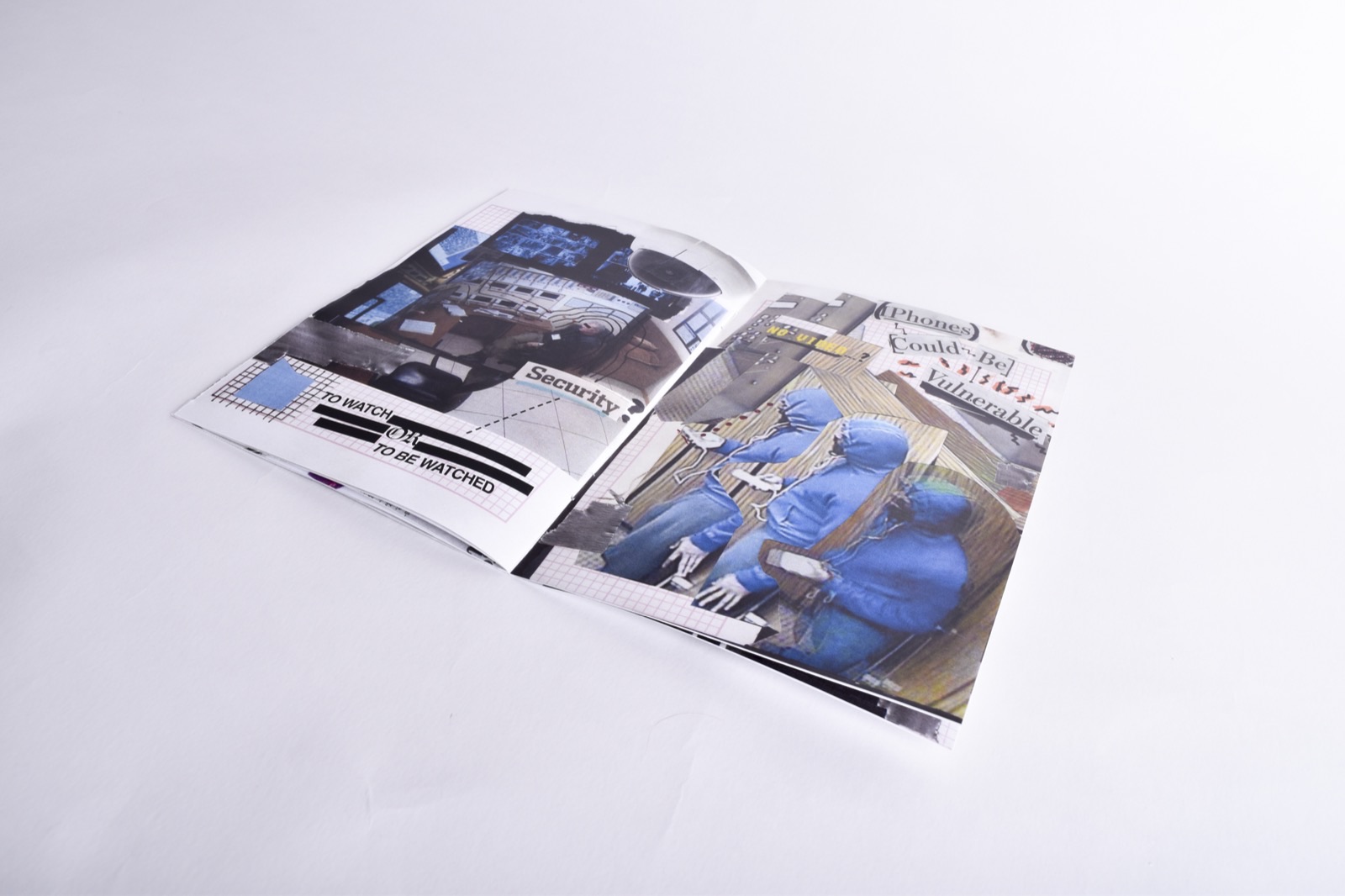 All Eyes On Us — open spread showing security room and phones vulnerable pages